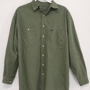 Timberland Weathergear Shirt Men’s Medium Green Linen Blend Button Down